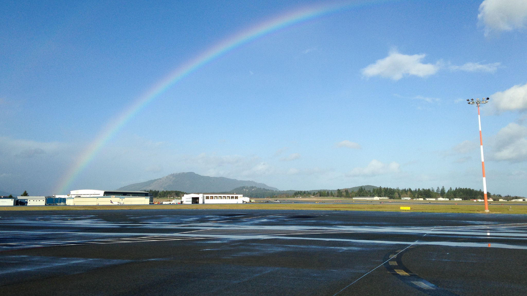rainbow at airfield
